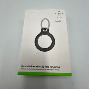 New Belkin Secure Holder with Key Ring for Apple AirTag - Black‎